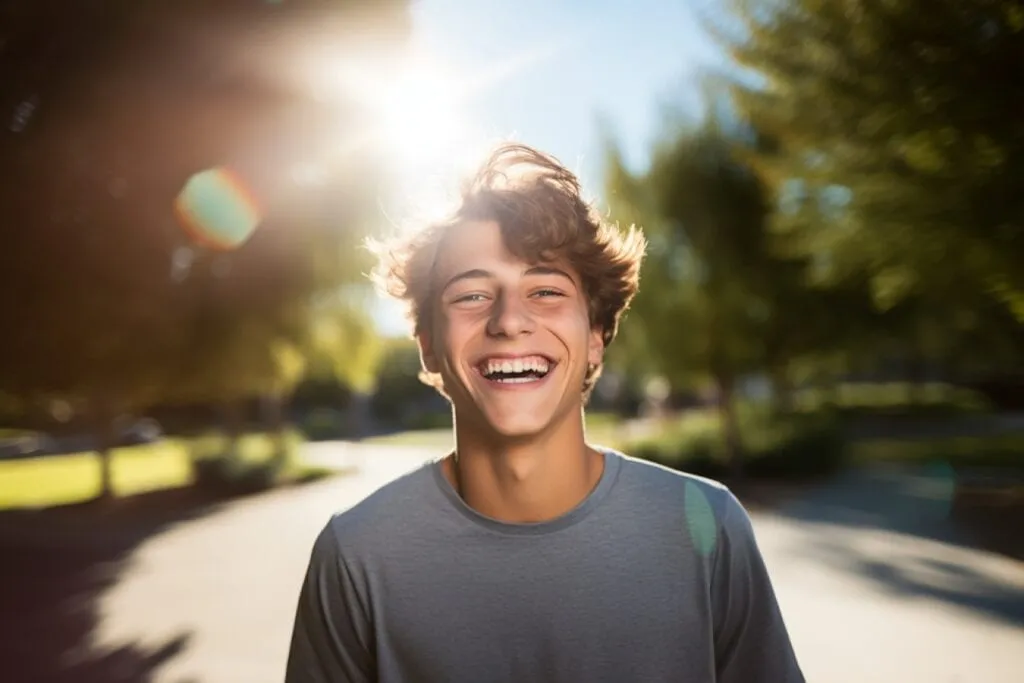 teen boy smiling